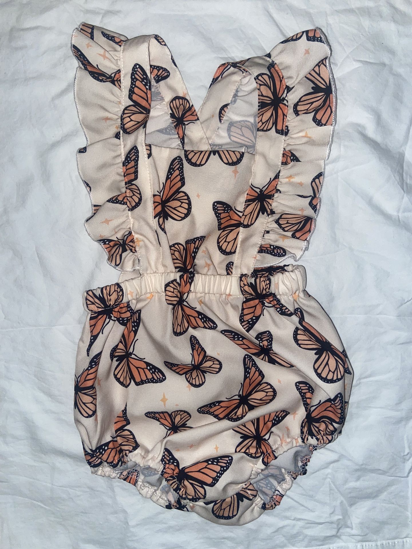 Butterfly Crisscross Ruffle Bodysuit