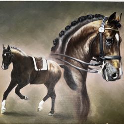 Horse Art Canvas Wall Art Handmade 