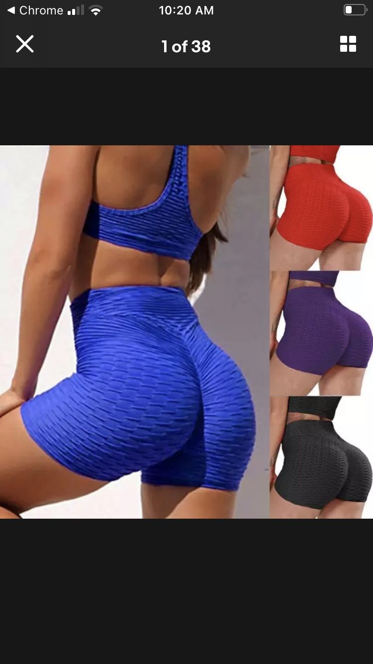 Tik Tok Anti-cellulite sports bra and biker Short Yoga Set