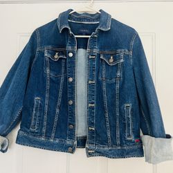 Women’s Jean Jacket By Talbots Size Med In Excellent Conditions 