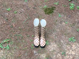 Women's Aldi SERRA Red Checkered Rain Boots size 10