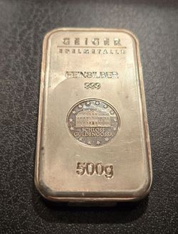 GEIGER 500 GRAMS .999 SILVER (17.637 oz) Bar
