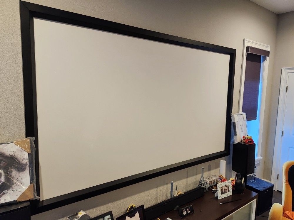 106 In Custom Built All Metal Frame Aluminum Frame Projector Screen Wall Hanging Silver Ticket Style