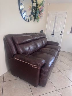 Leather couch set