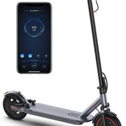 Electric Scooter - 8.5" Solid Tires, Quadruple Shock Absorption, Up to 20 Miles Long-Range, 20Mph Top Speed, Portable Folding Commuting Scooter for Ad