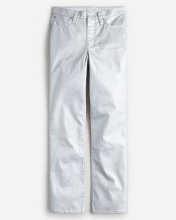 J. Crew Slim demi-boot jean in coated silver Sz 29