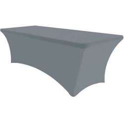 Spandex tablecloth 8ft gray