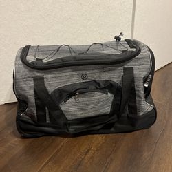 Protege Black Gray Wheeled Luggage Suitcase Travel Duffel Bag 23" Large Rolling No