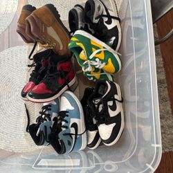 Toddler Nike Dunks, Jordan 1s, And Timberlands Size 10c Panda Dunks 11c