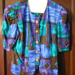 Woman's Ladies Knee High Skirt Padded Should Blouse Set Suit