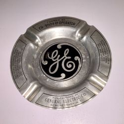 Antique 1929 GE  Aluminum Advertising Ashtray Schenectady NY CR-9504 Rare!