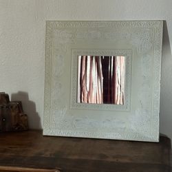Country Farmhouse Cream Metal Mirror