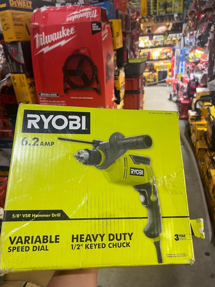RYOBI CORDED HAMMER DRILL $59