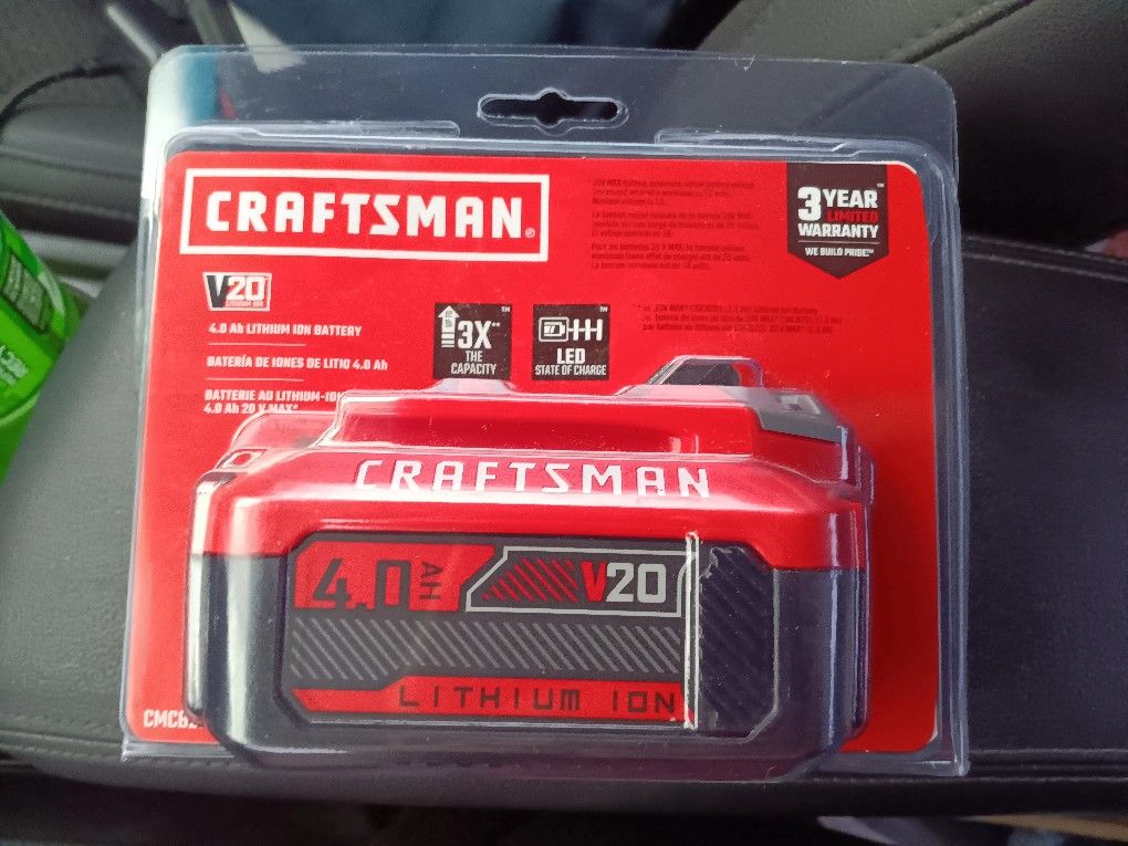 Craftsman Lithium-Ion Battery 20V 4.0ah