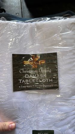 Christmas Dining Damask Tablecloth 60x104