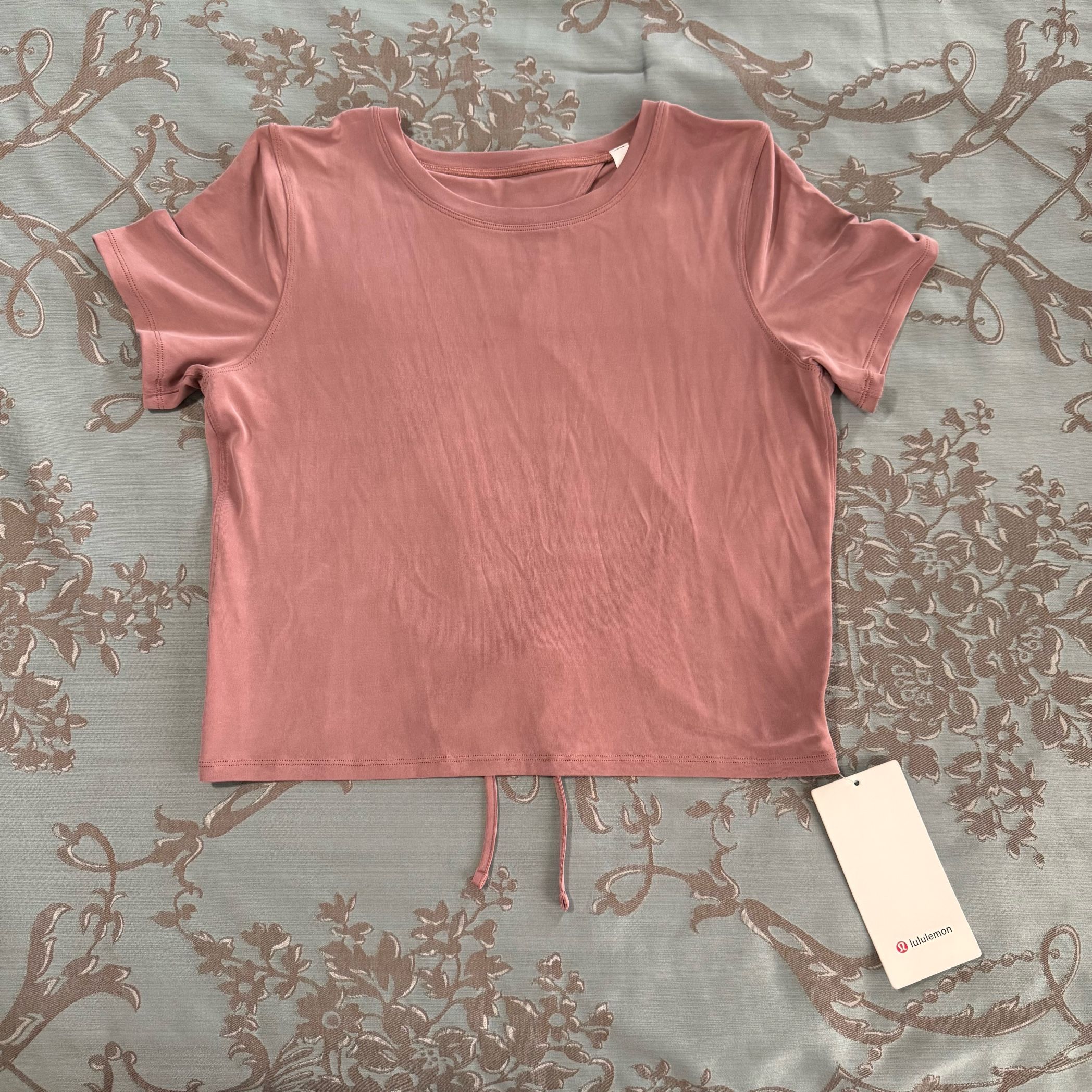 Lululemon Open Tie Back Short Sleeve Shirt Spiced Chai Size...