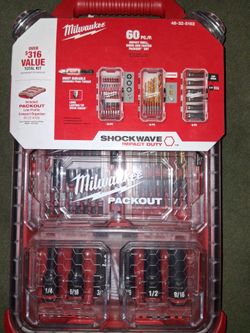 Milwaukee  60 pc impact drill drive  and fasten packout