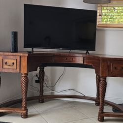 Wood Curve Demilune Writing Executive Desk