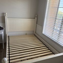 Full Size White Wood Bedframe