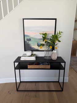 Black metal console table