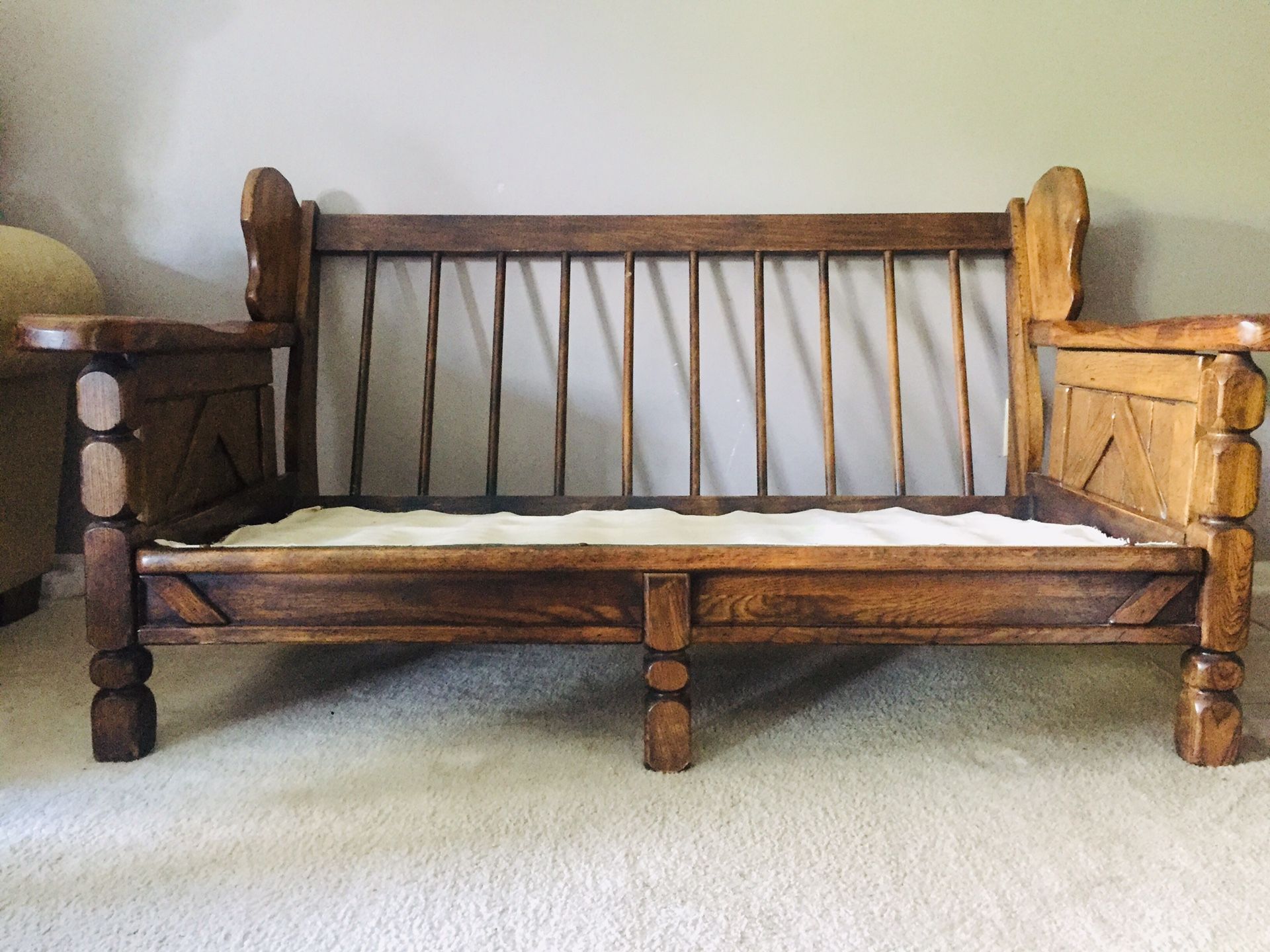 Antique solid wood bench