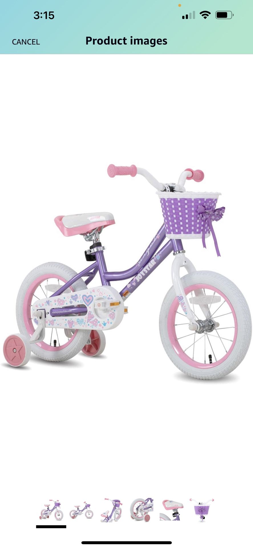 JOYSTAR Angel Girls Bike for Ages Years Old, 16 Inch Kids Bike