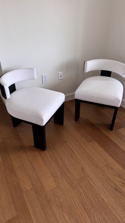 Set of 2 RH Elgin Fabric Dining Side Chairs (restoration Hardware)