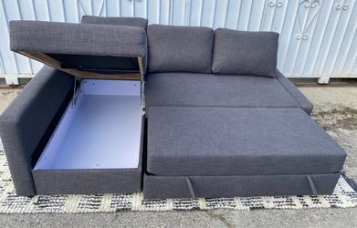 Grey Friheten Sleeper Sectional L Shape Couch Sofa Chaise Storage