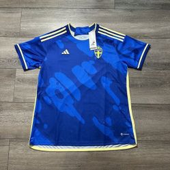 Sweden National Football Team Adidas Aeroready Jersey Women’s XL Blue NWT 