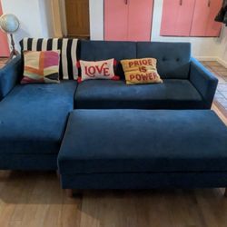 Cute Blue Sectional Couch