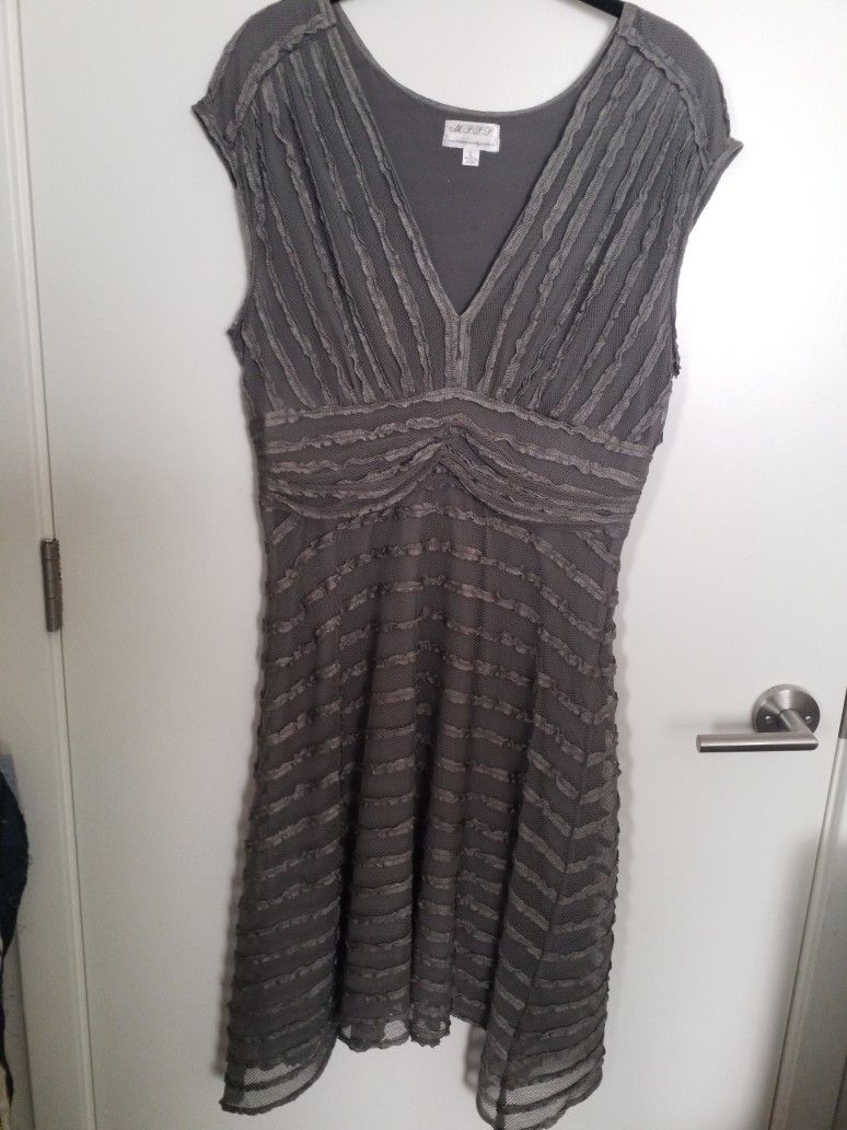 BCBG MaxAzaria Grey Dress EUC Size L