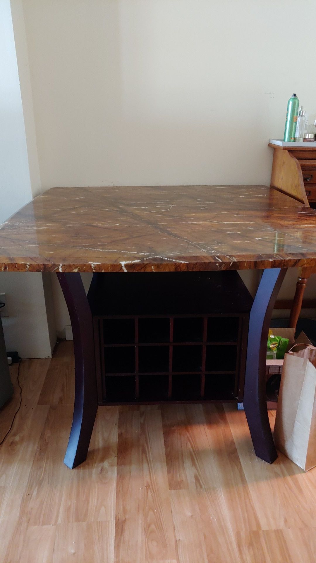 Gently used granite dining or kitchen table...very heavy..