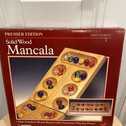 Vintage MANCALA Premier Edition Solid Wood Board Game Cardinal 46 Gemstones