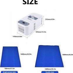 130W Bed Cooling System Water Cooling Pad 2 Gear Adjustment 12 Hour Timing Portable Bed Chiller Summer Mattress Cooler with Heating Function(Size:Sing