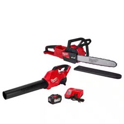 Milwaukee M18 FUEL 16 in. 18V Lithium-Ion Brushless Battery Chainsaw Kit with M18 GEN II FUEL Blower