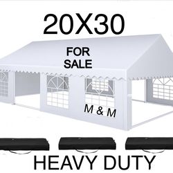 20' x 30' Canopy Party Tent & Carport - Heavy Duty Outdoor Wedding Gazebo Event Shelter Canopy for Outdoor Event, Wedding, Birthday
