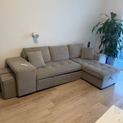 Sectional Sofa-Bed With Storage