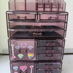 Purple Makeup Organizer Drawers  