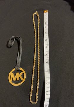 Gold tone chain 24”long  & mk keychain