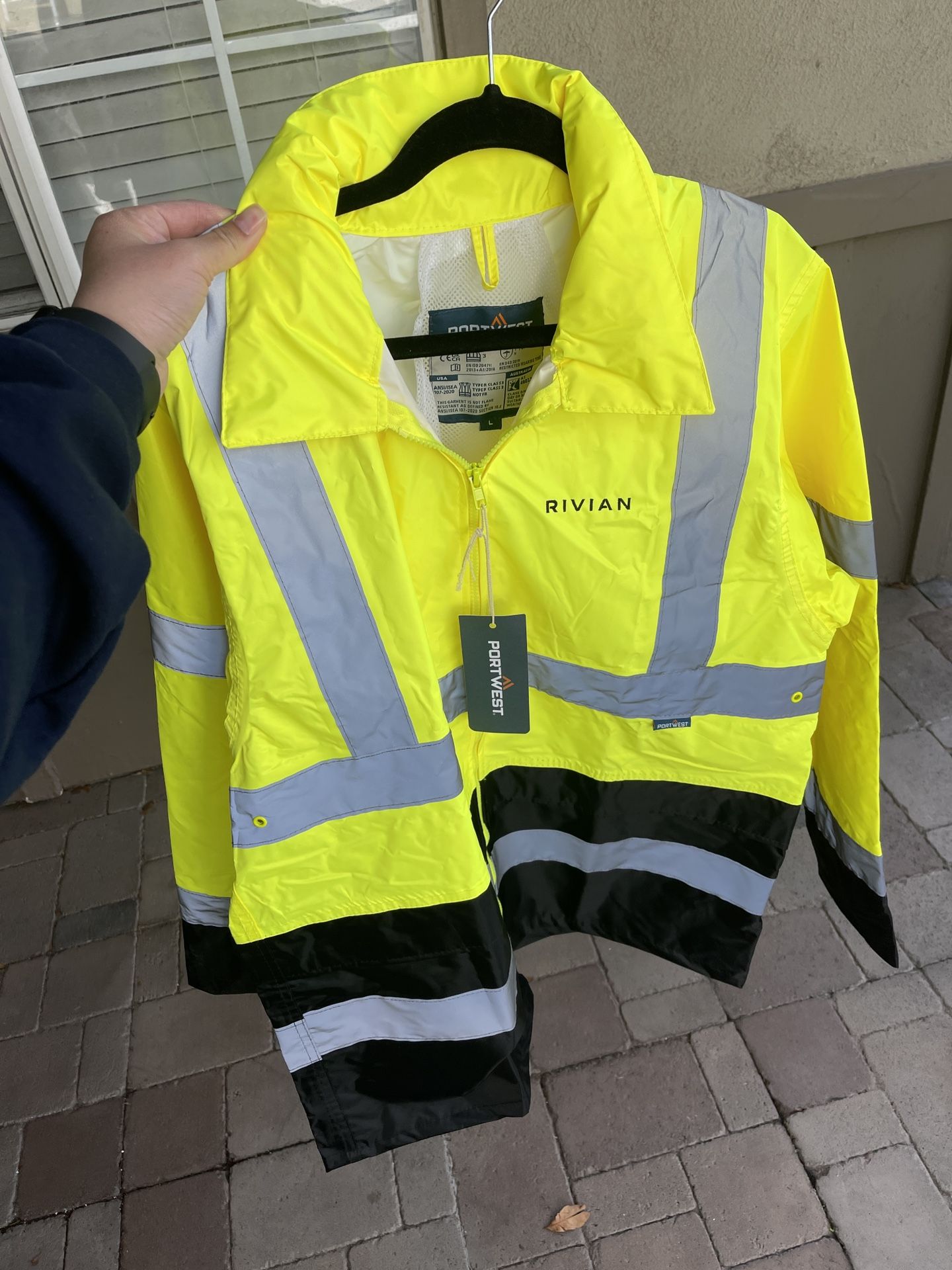 Rivian Neon Yellow/black Rain Jacket -Men - Women