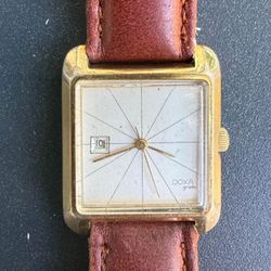 (PRICE REDUCED!) Vintage Doxa Grafic Automatic Gold Plated Watch w/ Date at 9:00