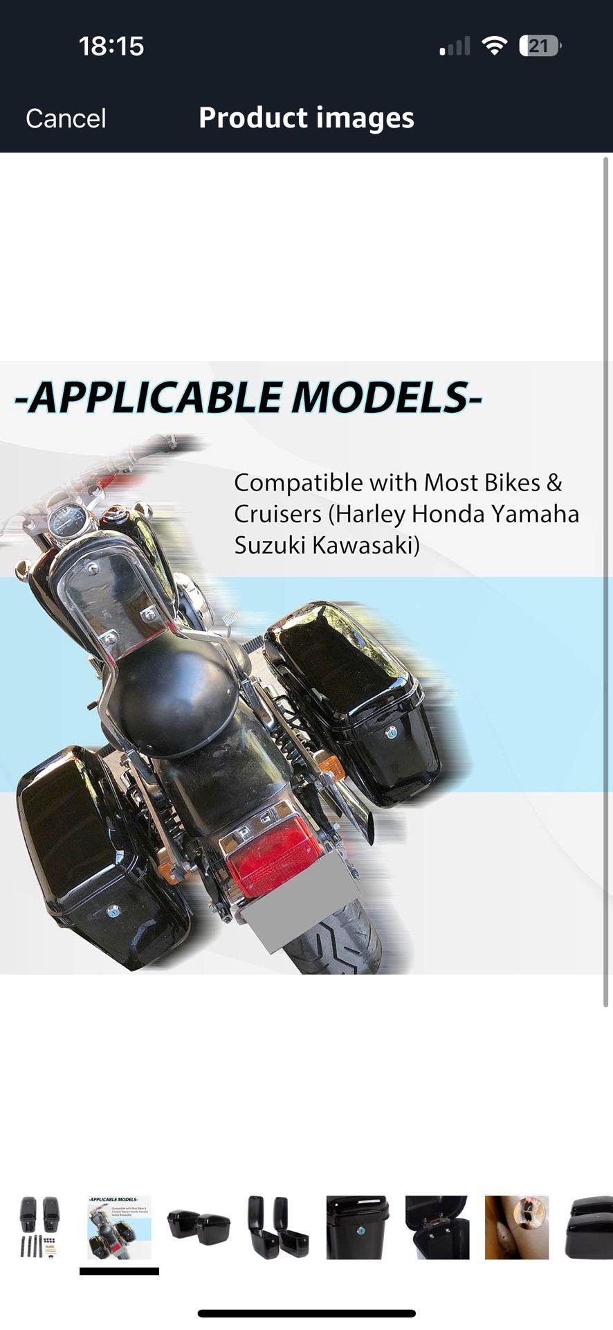 Hard Motorcycle Saddle Bags Saddlebags w/Mounting Kit Compatible with Harley Davidson Honda Shadow Kawasaki Vulcan VN Black Hard Trunk Saddlebags