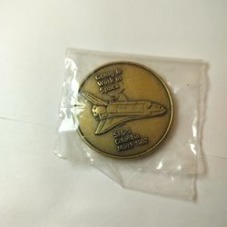 NASA STS-3 Columbia Flown Metal Medallion Space Shuttle March 1982 Original Bag