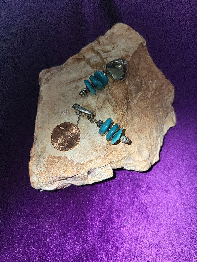 Turquoise/sterling Pierced Earrings