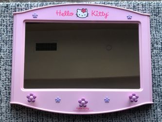 RARE Sanrio Large 2001 Hello Kitty Pink Wall Mount Mirror Vintage