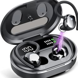 Wireless Earbuds, 2023 New Ultralight Sport Bluetooth 5.3 Headphones In Ear with LED Display, Built-in Mic Earphones, IPX7 Waterproof Wireless Headpho