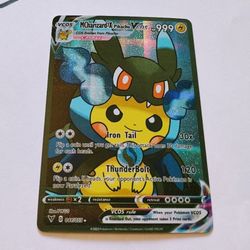 HOLO Pikachu Charizard Cosplay Fan Art Card - Pokemon Collectible