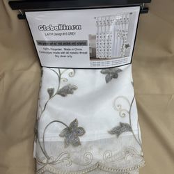Embroidery Curtain W/ Attached Valence