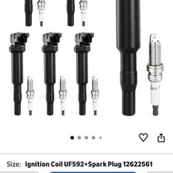 Ignition Coil Pack & Iridium Spark Plugs Compatible with BMW 128i 328i 330i 528i 530i X3 X5 Z4 325xi 328xi 525xi 530xi 3.0L, Replaces UF592, 07