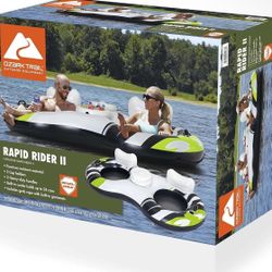 Ozark Trail Rapid Rider 2 Inflatable River Tube, Pool Tube, 2 Person with Cooler